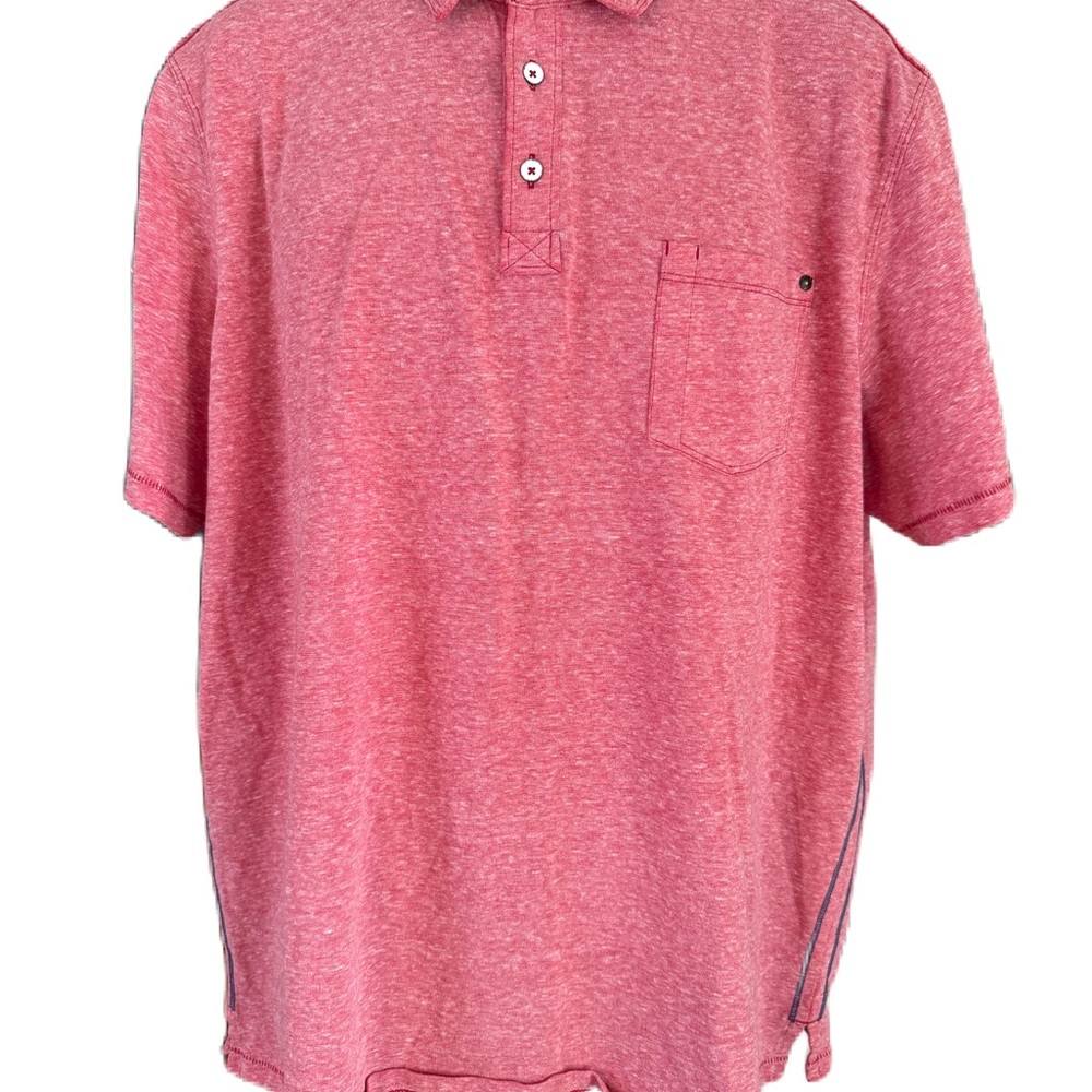 Tommy Bahama Men’s  Island Zone Distressed Red Polo With Front pocket   Size XL